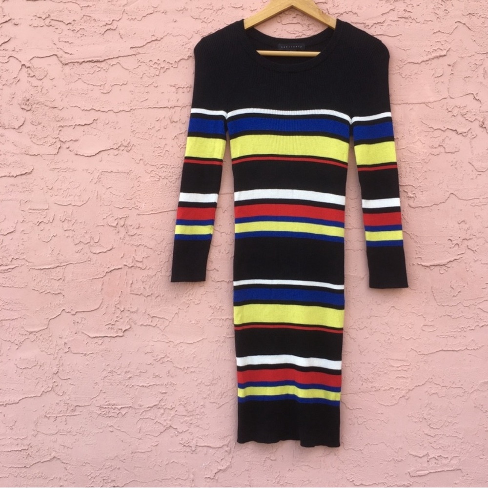 Sanctuary Striped Sweater Dress Ribbed Knit Womens Size Small